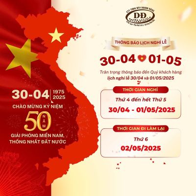 THÔNG BÁO NGHỈ LỄ 30/4 - 01/05